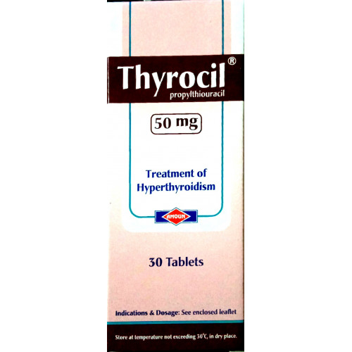 THYROCIL 50 MG ( PROPYLTHIOURACIL ) 30 TABLETS